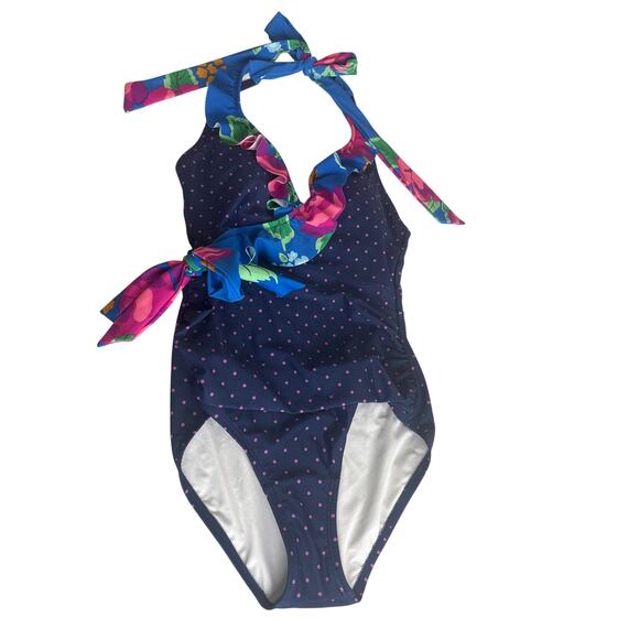 NWT Matilda Jane SANDCASTLE QUEEN Navy Floral Dot One Piece Swimsuit Size S NWT - Picture 7 of 10